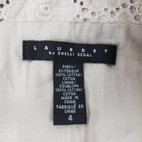 Laundry by Shelli Segal Cream Colored Blazer/Jacket w/Overlay ~ Size 4 - Picture 7 of 10